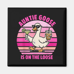 Auntie Goose Is On The Loose Vintage Design Magnet