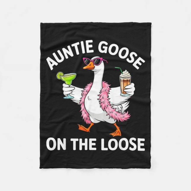 Auntie Goose On The Loose Funny Goose Gles St Patr Fleece Blanket (Front)