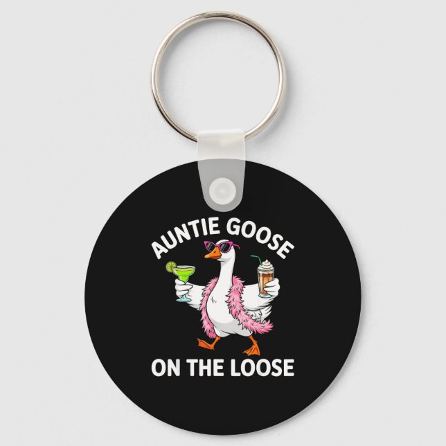 Auntie Goose On The Loose Funny Goose Gles St Patr Key Ring (Front)