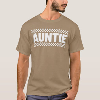 Auntie Hosting Race Pit Crew Chequered Birthday Pa T-Shirt