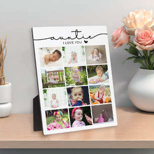 Auntie I Love You Photo Collage Plaque