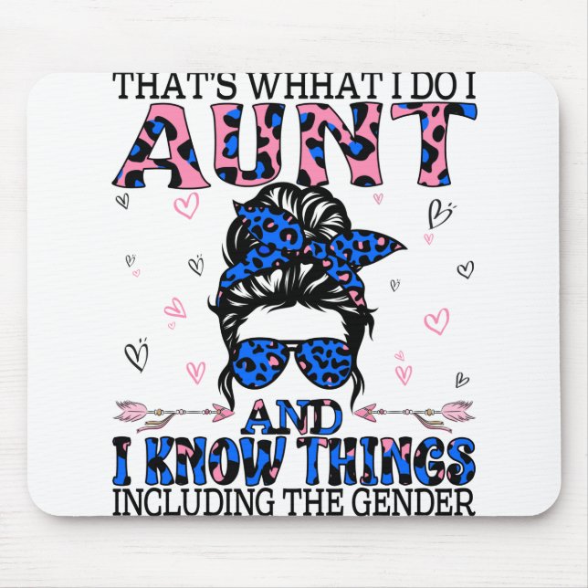 Auntie Keeper of the Gender Reveal Party Ideas Mouse Mat (Front)