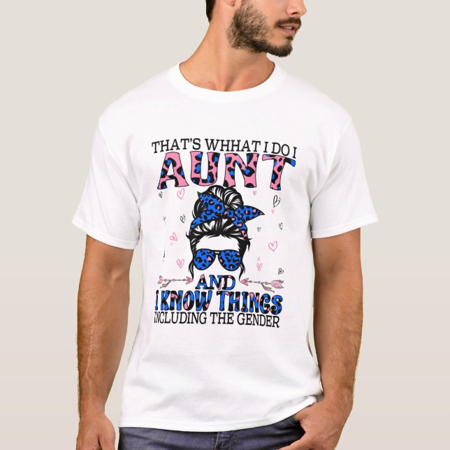 Auntie Keeper of the Gender Reveal Party Ideas T-Shirt (Front)