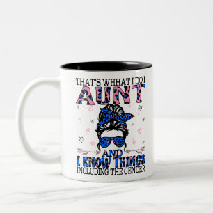 Auntie Keeper of the Gender Reveal Party Ideas Two-Tone Coffee Mug