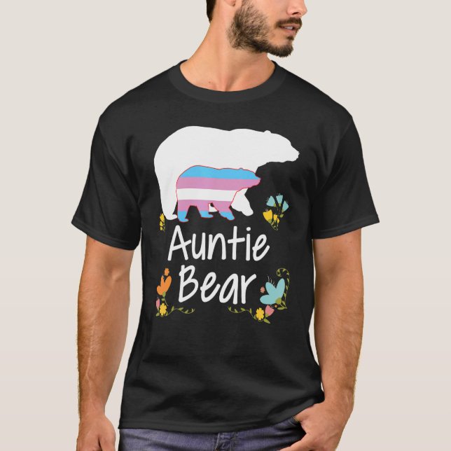 Auntie Lgbt Bear Transgender Rainbow Lgbt Gay Lesb T-Shirt (Front)
