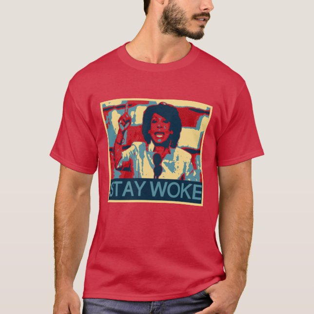 Auntie Maxine "Stay Woke" Anti-Trump Political T-Shirt (Front)
