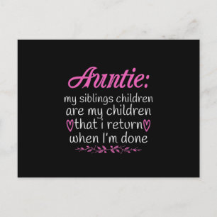 Auntie My Siblings Children Are My Children-01.Png Announcement Postcard