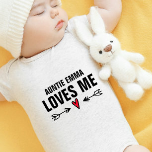 Auntie Name Loves Me Baby Bodysuit
