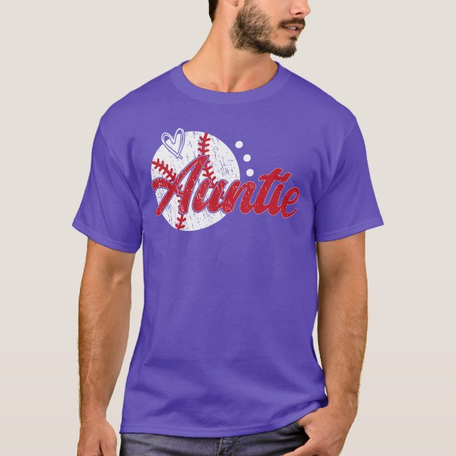 Auntie Of A Baseball Player Aunt Baseball Aunt vin T-Shirt (Front)