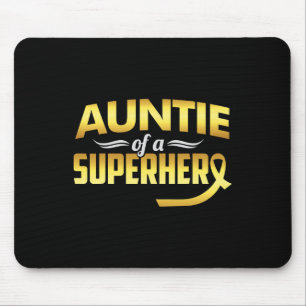 Auntie Of A Superhero Childhood Cancer Awareness Mouse Mat
