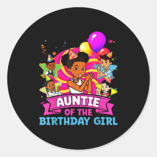 Auntie Of Birthday Girl Gracie Nk Doll Family Deco Classic Round Sticker