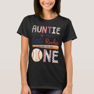 Auntie of One Little Rookie Baseball 1st Birthday T-Shirt