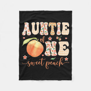 Auntie of one sweet peach 1st birthday girl party fleece blanket