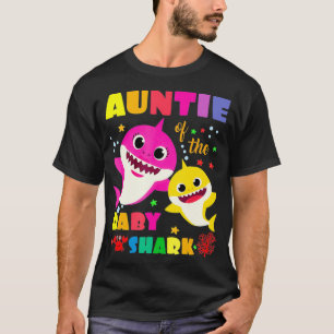 Auntie Of The Baby Shark Birthday Auntie Shark _2  T-Shirt