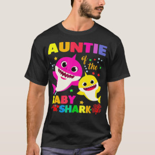 Auntie Of The Baby Shark Birthday Auntie Shark _4  T-Shirt
