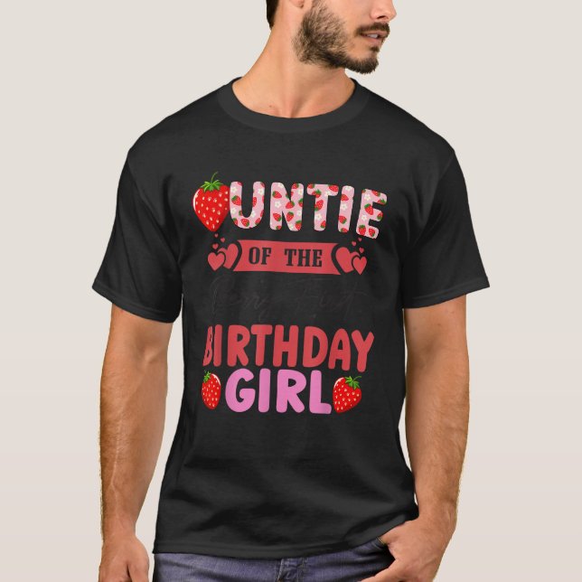 Auntie of The Berry First Birthday Girl Sweet Stra T-Shirt (Front)