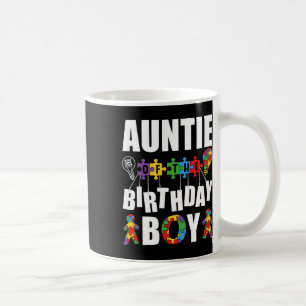 Auntie Of The Birthday Boy Autism Awareness Celebr Coffee Mug