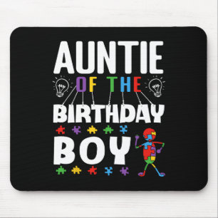 Auntie Of The Birthday Boy Autism Awareness Puzzle Mouse Mat