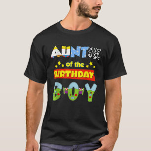 Auntie Of The Birthday Boy Cowboy Family Party Dec T-Shirt