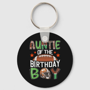 Auntie Of The Birthday Boy Game Day Football Key Ring