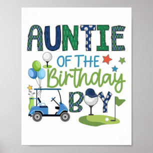 Auntie Of The Birthday Boy Hole In One Golf Sport Poster