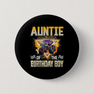 Auntie Of The Birthday Boy Monster Truck Birthday  6 Cm Round Badge