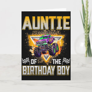 Auntie Of The Birthday Boy Monster Truck Birthday Card