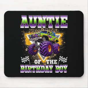 Auntie of the birthday boy monster truck birthday mouse mat