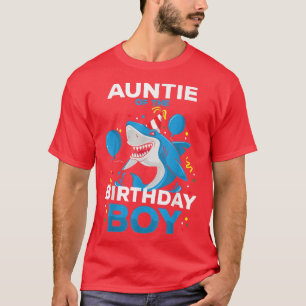 Auntie of The Birthday Boy Shark Ocean Theme Match T-Shirt