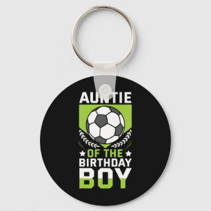 Auntie Of The Birthday Boy Soccer Player Bday Team Key Ring