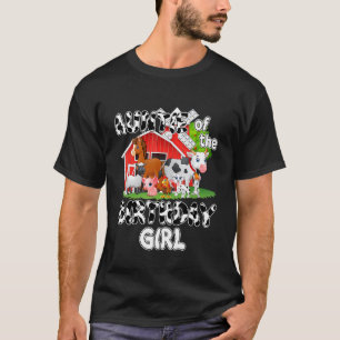 Auntie Of The Birthday Girl Cow Farm Animal Birthd T-Shirt