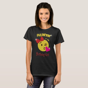 Auntie of the Birthday Girl Emoji Birthday Party T-Shirt