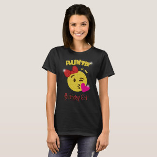 Auntie of the Birthday Girl Emoji Birthday Party T-Shirt