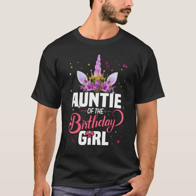 Auntie Of The Birthday Girl Family Matching Party  T-Shirt (Front)