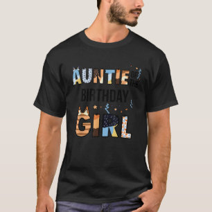 Auntie Of The Birthday Girl Party Blue Dog Lover M T-Shirt