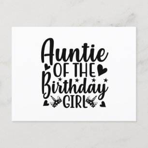 Auntie of the birthday girl postcard
