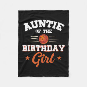 Auntie Of The Birthday Girl Sketll Sport Lovers Fleece Blanket