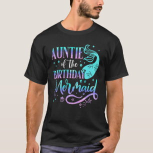 Auntie Of The Birthday Mermaid Family Matching Par T-Shirt