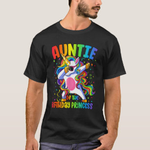 Auntie of the Birthday Princess Girl Dabbing Unico T-Shirt