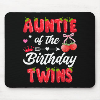 Auntie Of The Birthday Twins 1st Birthday Girl Mouse Mat