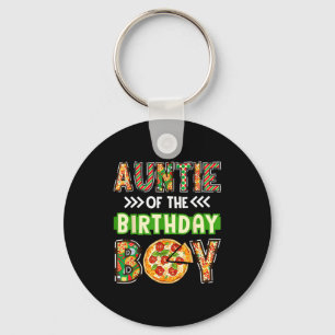 Auntie of the boy birthday boy pizza lover party  key ring