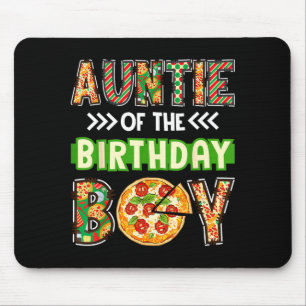 Auntie of the boy birthday boy pizza lover party mouse mat