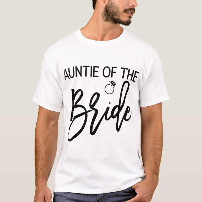 auntie of the bride black aunt  brother tshirt (Front)