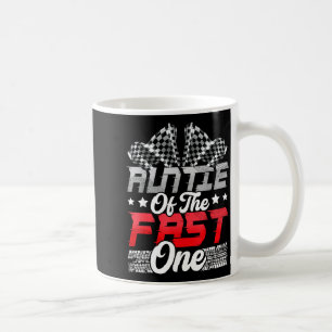 Auntie of the fast one birthday 1st race car famil coffee mug