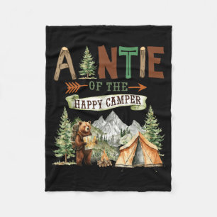 Auntie of The Happy Camper First Birthday Camping Fleece Blanket