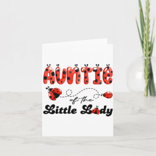 Auntie of the little lady birthday girl ladybug card