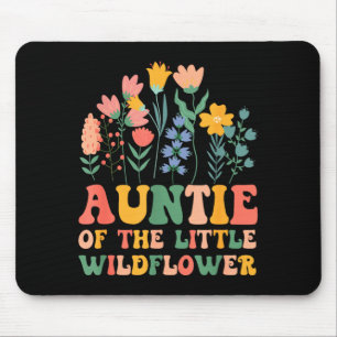 Auntie of the little wildflower baby birthday mouse mat