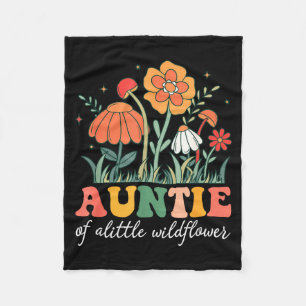 Auntie of the little wildflower baby birthday part fleece blanket