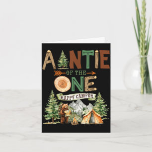 Auntie of the one happy camper 1st birthday card