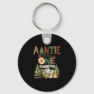 Auntie of the one happy camper 1st birthday key ring